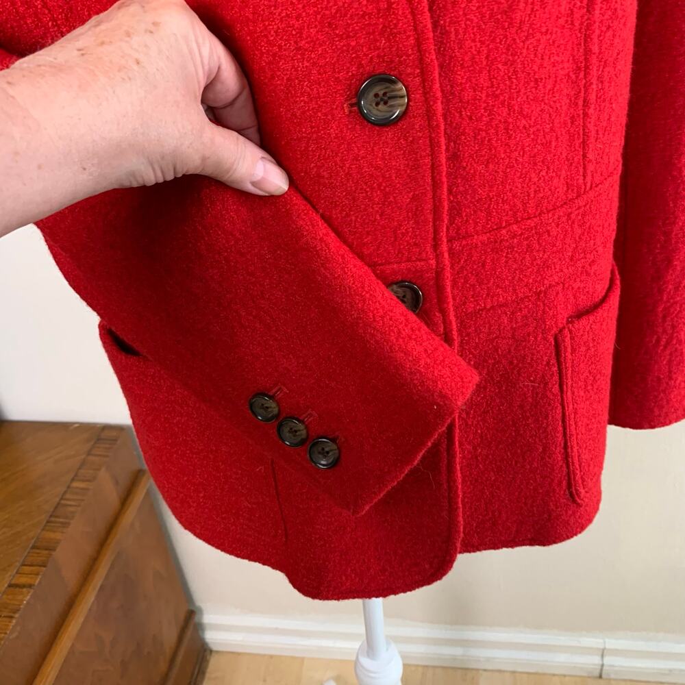 Talbots Red Textured Two-Button Blazer - Picture 6 of 11